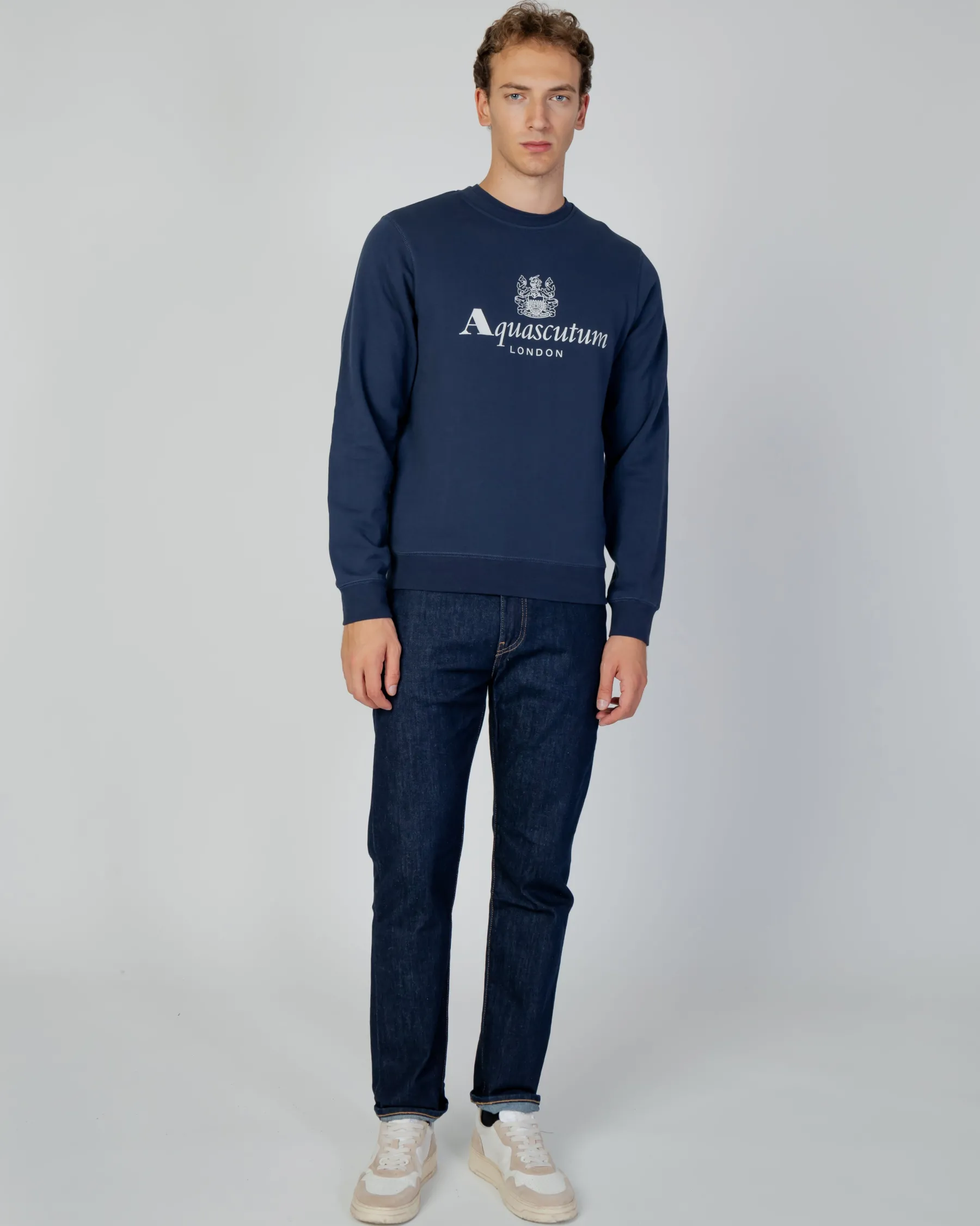 Clearance Aquascutum Active Active Big Logo Crew Neck Fleece