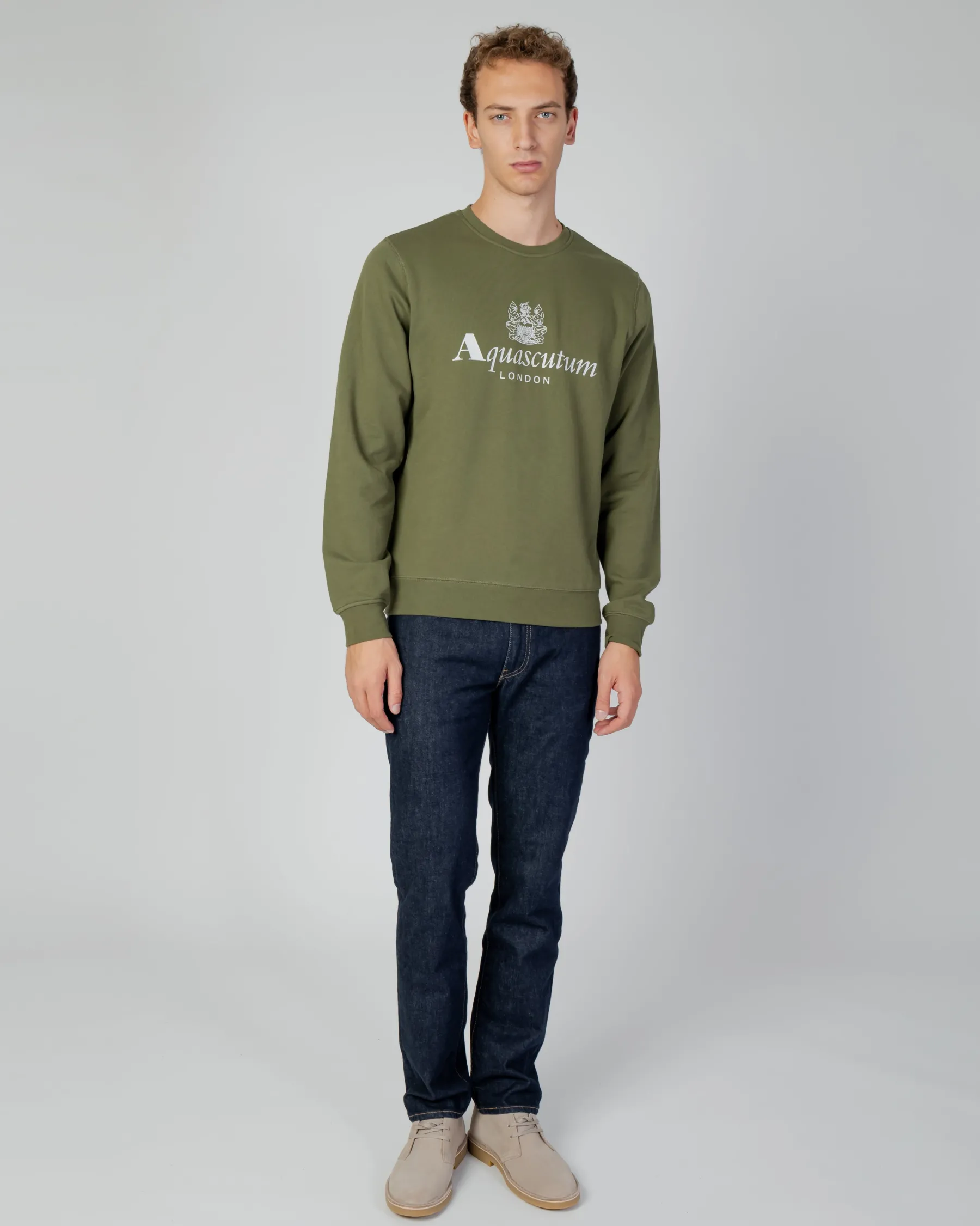 Discount Aquascutum Active Active Big Logo Crew Neck Fleece