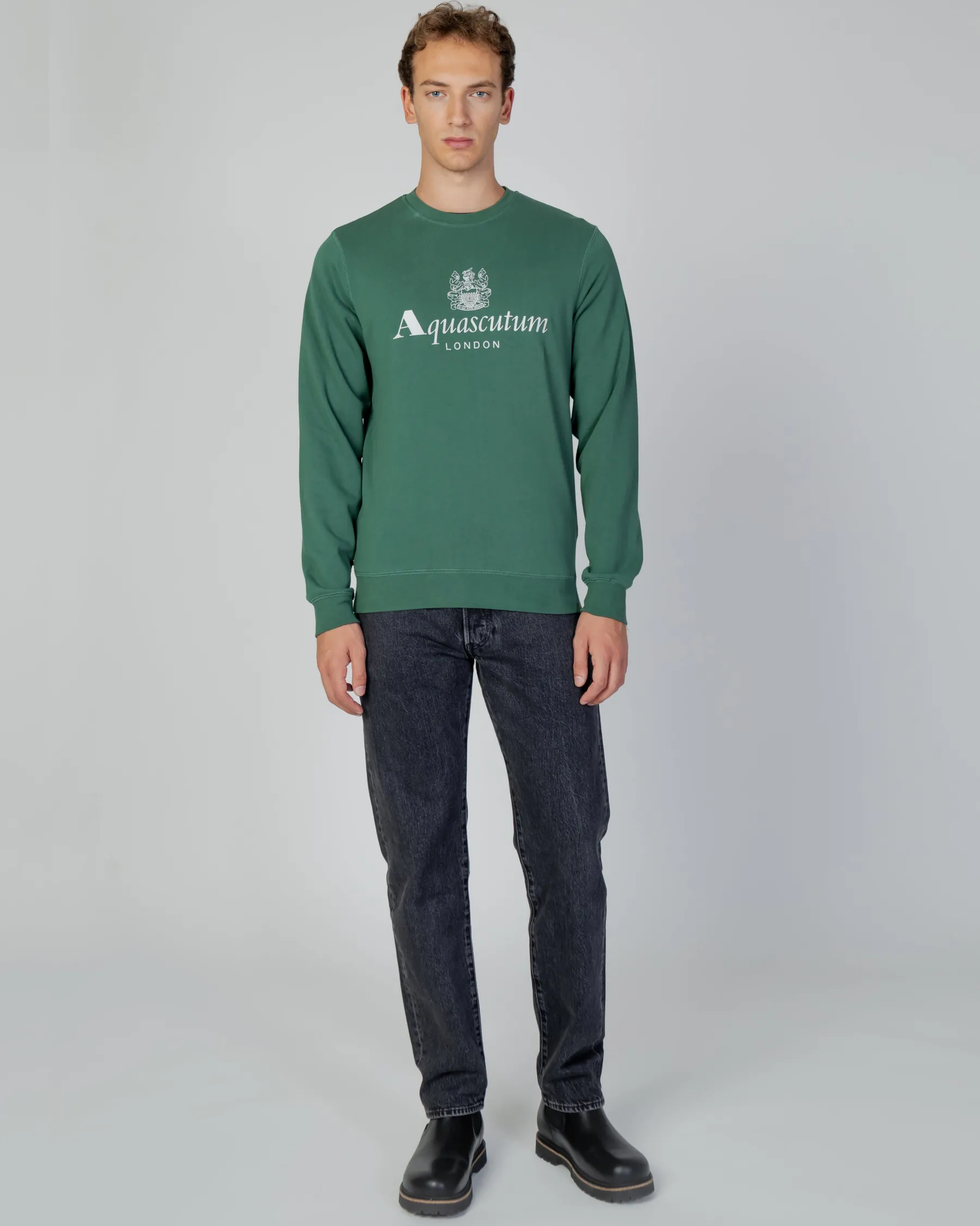 Aquascutum Active Active Big Logo Crew Neck Fleece