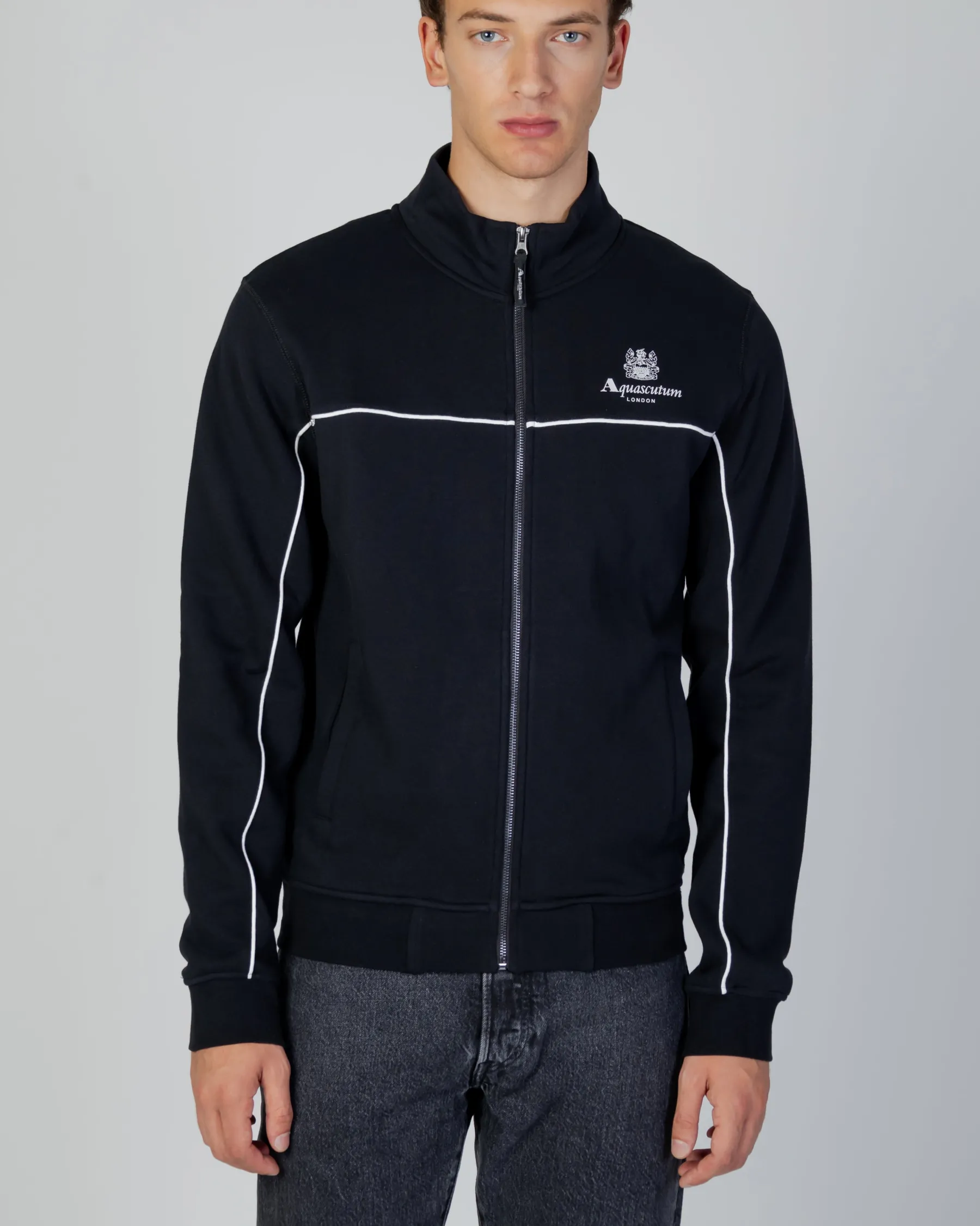 Hot Aquascutum Active Active Piping Mock Neck Fleece