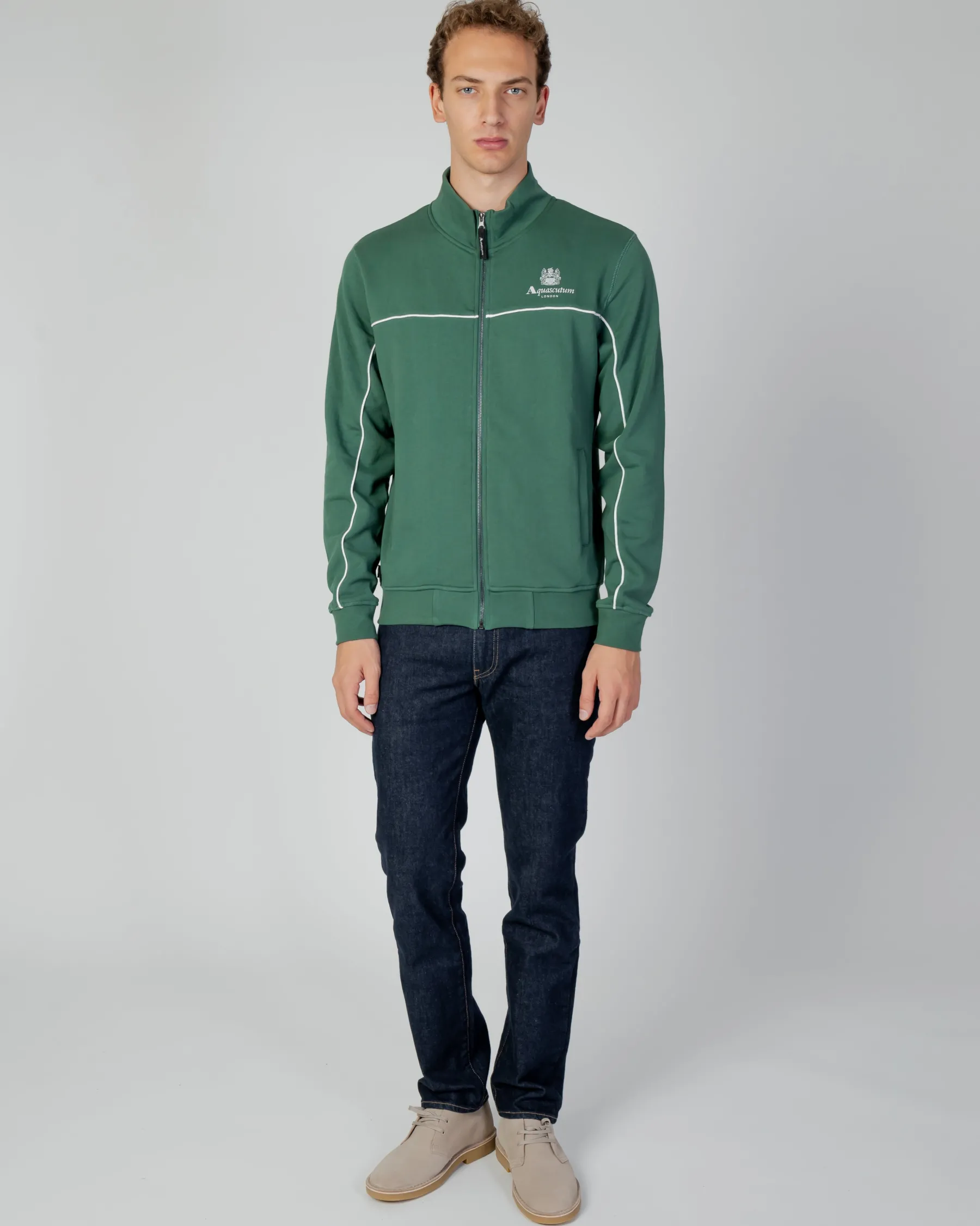 Clearance Aquascutum Active Active Piping Mock Neck Fleece