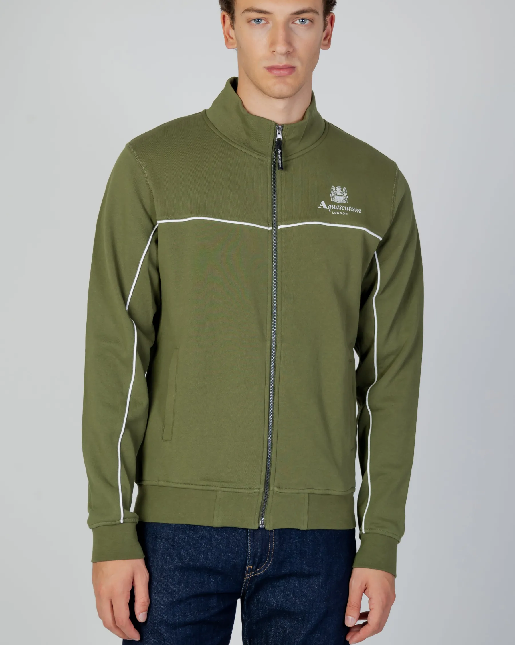 New Aquascutum Active Active Piping Mock Neck Fleece