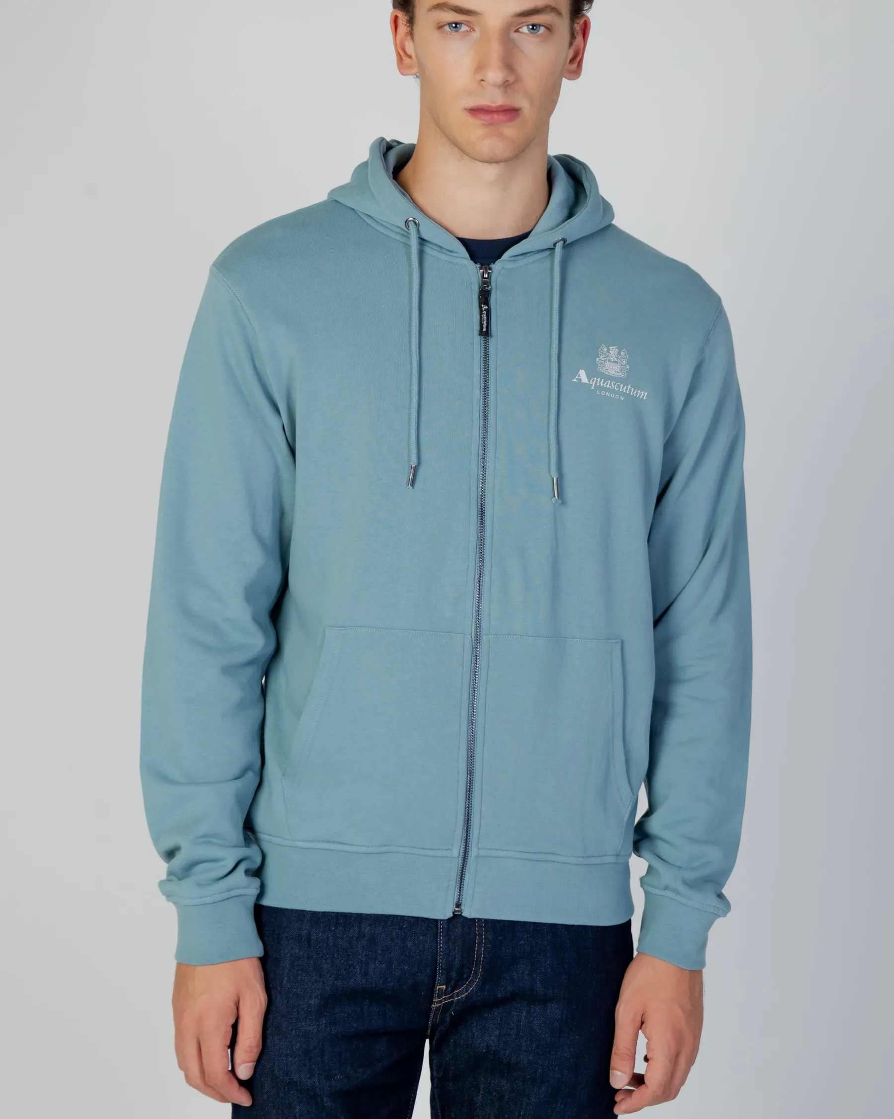 Discount Aquascutum Active Active Small Logo Full Zip Hoodie Fleece