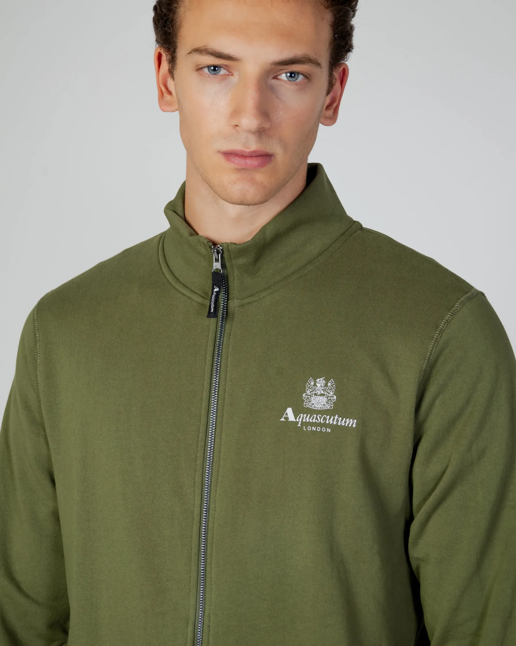 New Aquascutum Active Active Small Logo Full Zip Mock Neck Fleece