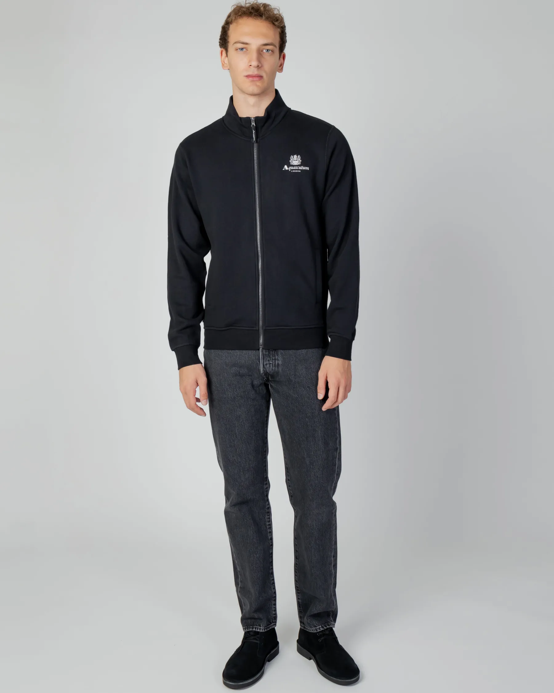 Online Aquascutum Active Active Small Logo Full Zip Mock Neck Fleece