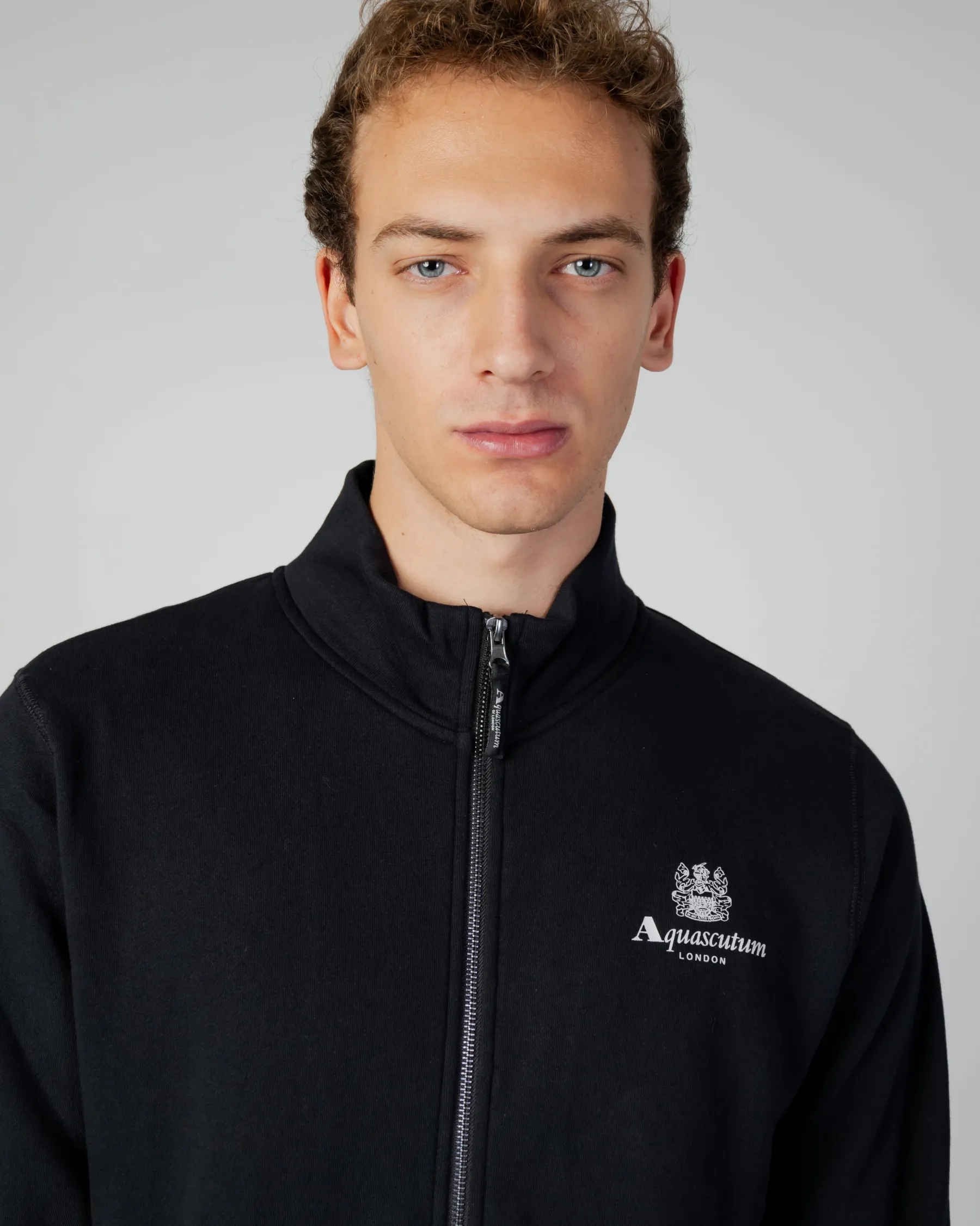 Online Aquascutum Active Active Small Logo Full Zip Mock Neck Fleece