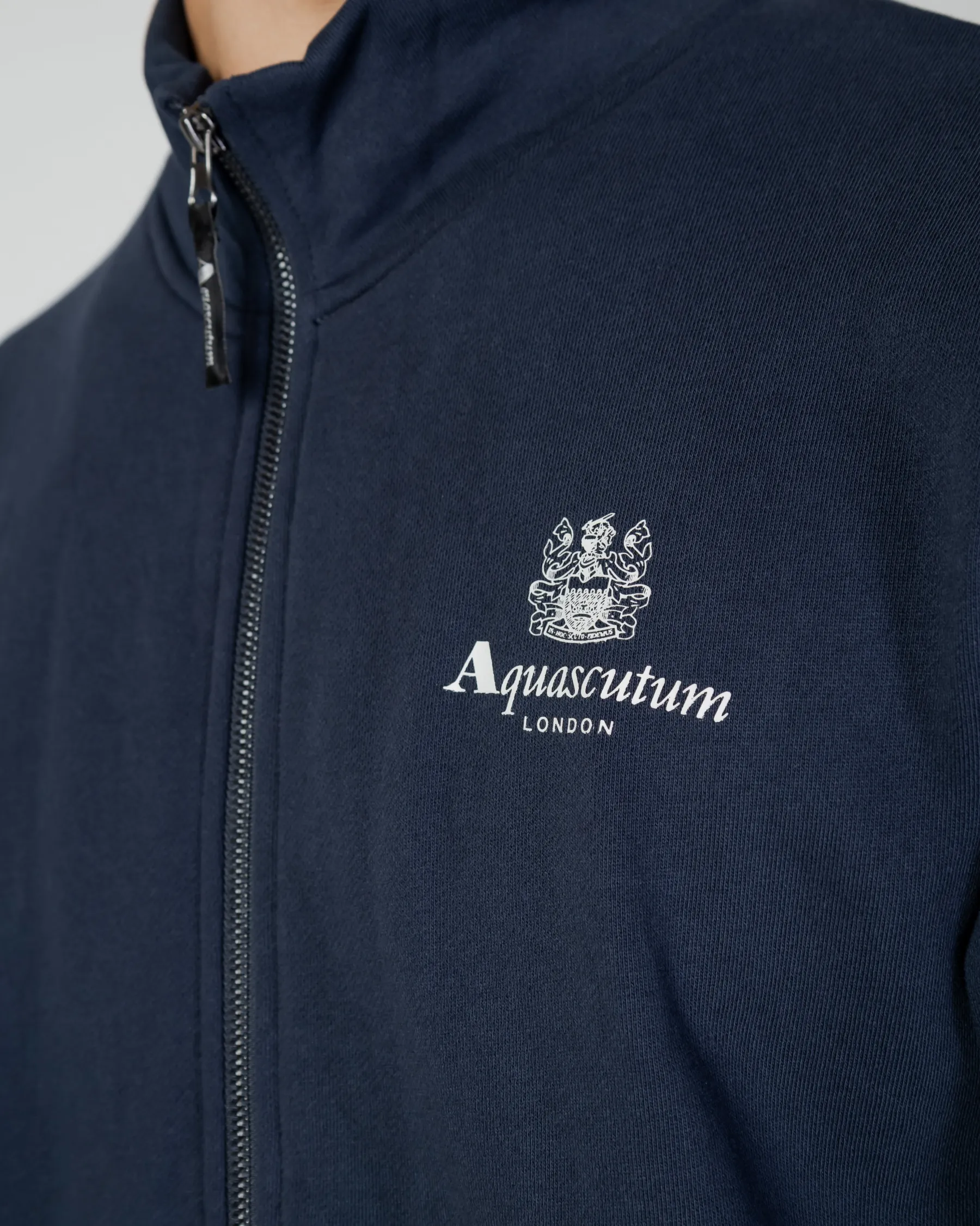 Hot Aquascutum Active Active Small Logo Full Zip Mock Neck Fleece