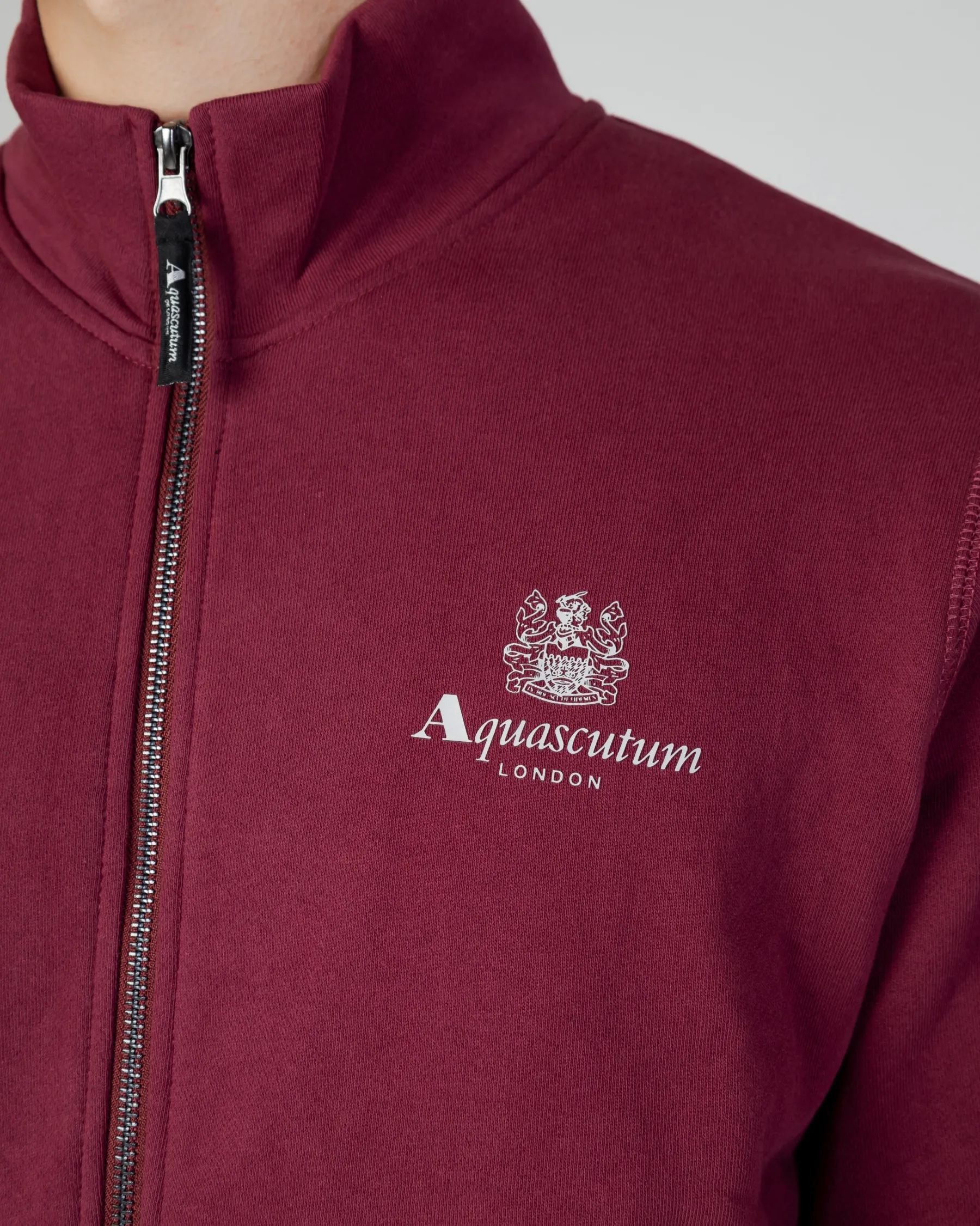 Hot Aquascutum Active Active Small Logo Full Zip Mock Neck Fleece